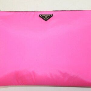 Prada Tessuto Nylon Flat Pouch - Pink